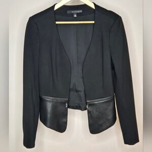 NWOT Eva Longoria Mixed Media Open Jacket w/ Faux Leather Trim Size Small